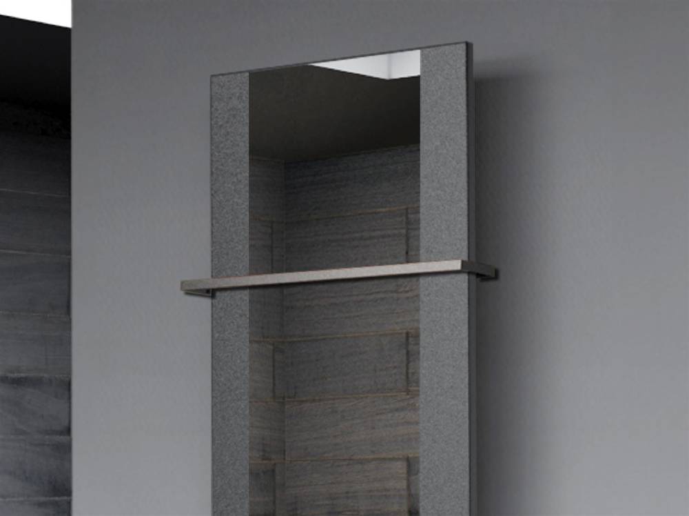 Szagato BADHEIZKÖRPER mit Spiegel Design Singapur 2 120x47cm 799 Watt anthrazit - moon (+1 Halter 15mm) SZAGATO Designheizkörper mit Mittelanschluss Fabrikladen