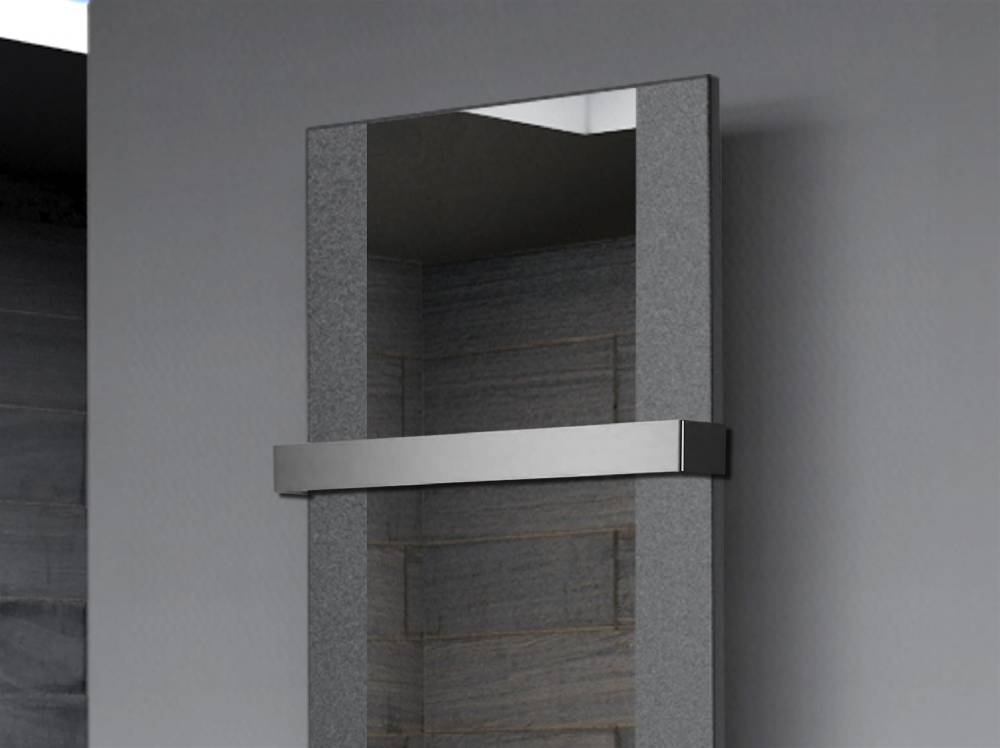 Szagato BADHEIZKÖRPER mit Spiegel Design Singapur 2 120x47cm 799 Watt anthrazit - moon +1 Halter 50mm SZAGATO Designheizkörper Mittelanschluss Handtuchwärmer Begrenzt auf 3 Tage
