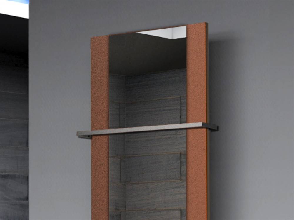 Szagato BADHEIZKÖRPER mit Spiegel Design Singapur 2 120x47cm 799 Watt braun (+1 Halter 15mm) SZAGATO Designheizkörper mit Mittelanschluss Handtuchwärmer Black Friday Preise