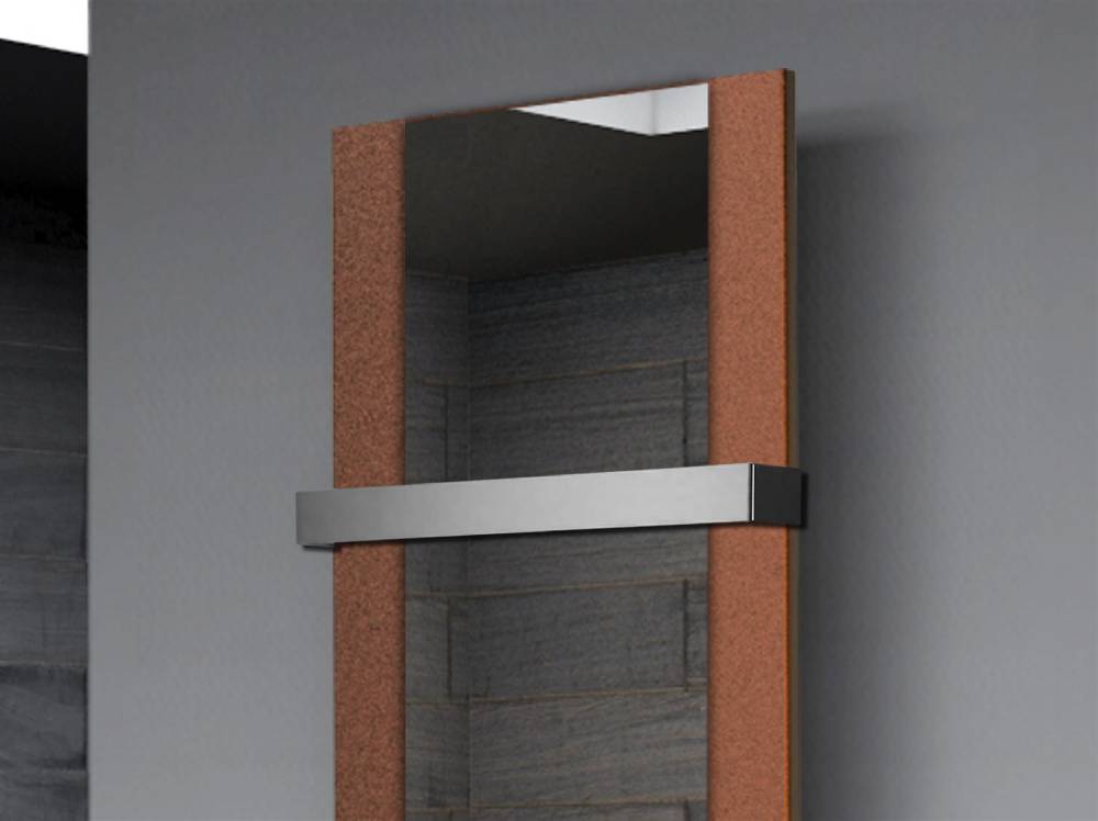 Szagato BADHEIZKÖRPER mit Spiegel Design Singapur 2 120x47cm 799 Watt braun (+1 Halter 50mm) SZAGATO Designheizkörper mit Mittelanschluss Handtuchwärmer Im Verkauf