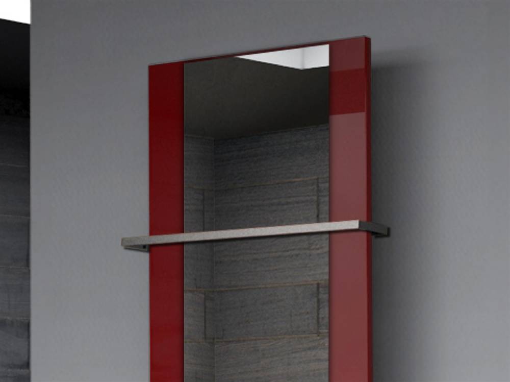 Szagato BADHEIZKÖRPER mit Spiegel Design Singapur 2 120x47cm 799 Watt rot (+1 Halter 15mm) SZAGATO Designheizkörper mit Mittelanschluss Handtuchwärmer 50% Rabatt für begrenzte Zeit