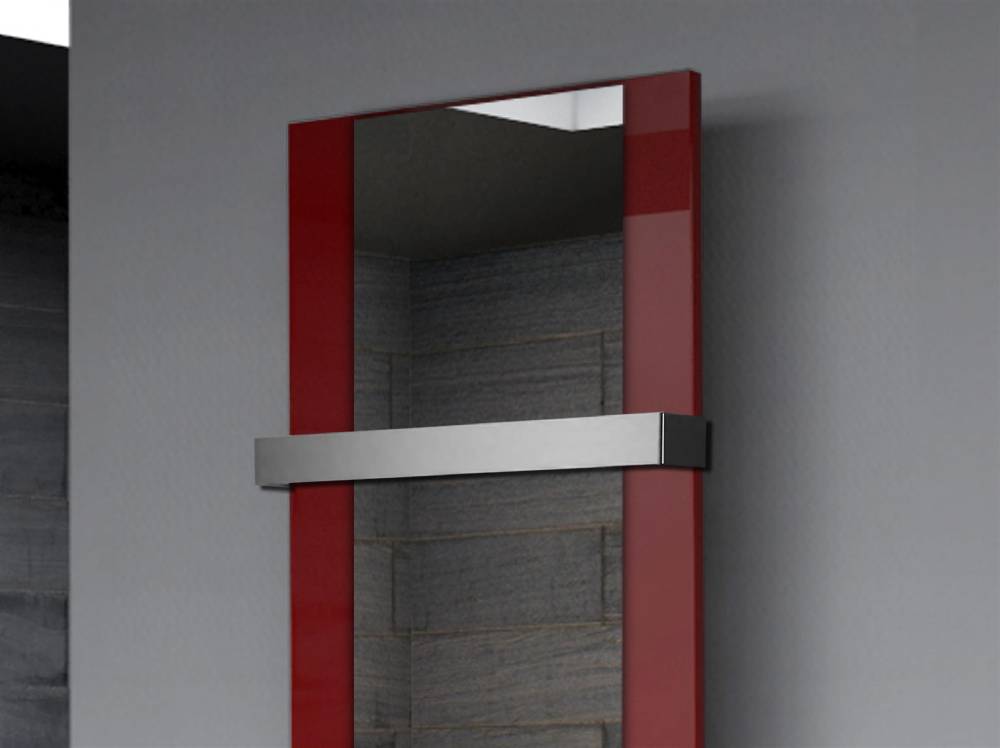 Szagato BADHEIZKÖRPER mit Spiegel Design Singapur 2 120x47cm 799 Watt rot (+1 Halter 50mm) SZAGATO Designheizkörper mit Mittelanschluss Handtuchwärmer Rabatte dieses Monats