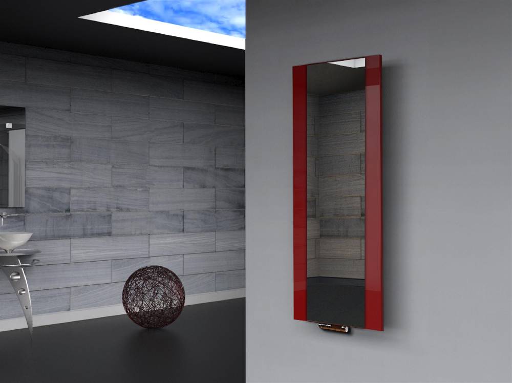 Szagato BADHEIZKÖRPER mit Spiegel Design Singapur 2 120x47cm 799 Watt rot SZAGATO Designheizkörper Handtuchheizkörper mit Mittelanschluss Handtuchwärmer 2025