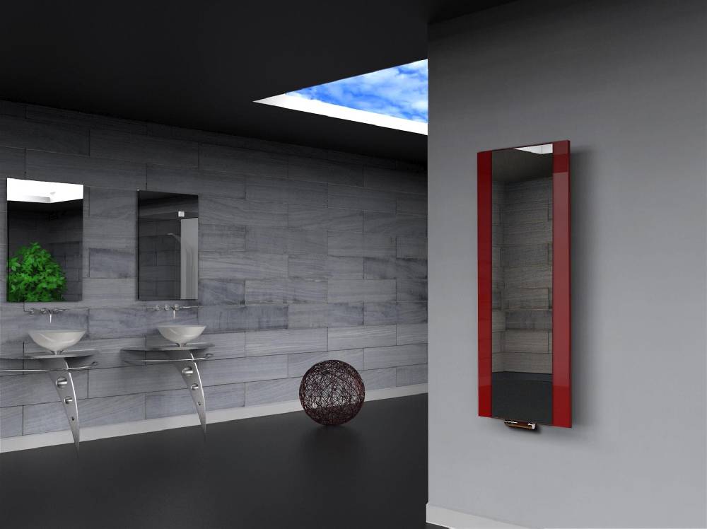 Szagato BADHEIZKÖRPER mit Spiegel Design Singapur 2 120x47cm 799 Watt rot SZAGATO Designheizkörper Handtuchheizkörper mit Mittelanschluss Handtuchwärmer 2025
