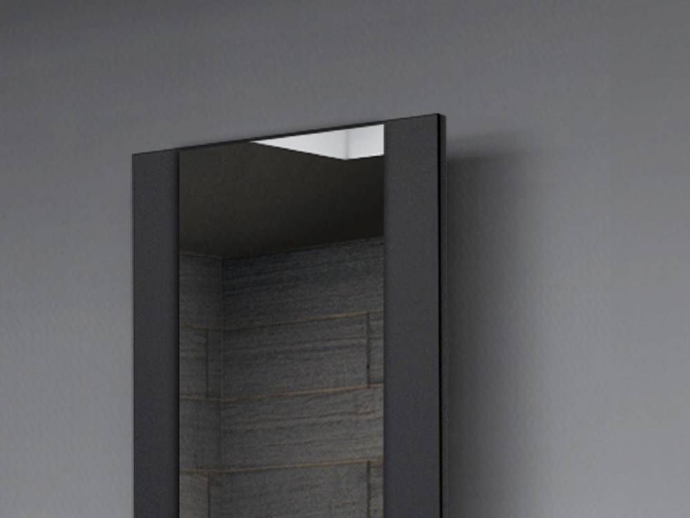 Szagato BADHEIZKÖRPER mit Spiegel Design Singapur 2 120x47cm 799 Watt schwarz SZAGATO Designheizkörper Handtuchheizkörper mit Mittelanschluss Handtuchwärmer Auslauf