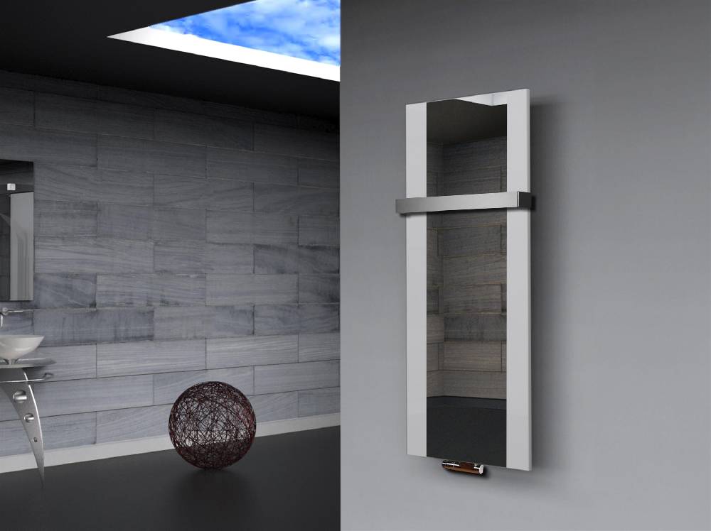 Szagato BADHEIZKÖRPER mit Spiegel Design Singapur 2 120x47cm 799 Watt weiß (+1 Halter 50mm) SZAGATO Designheizkörper Handtuchheizkörper mit Mittelanschluss Angebote