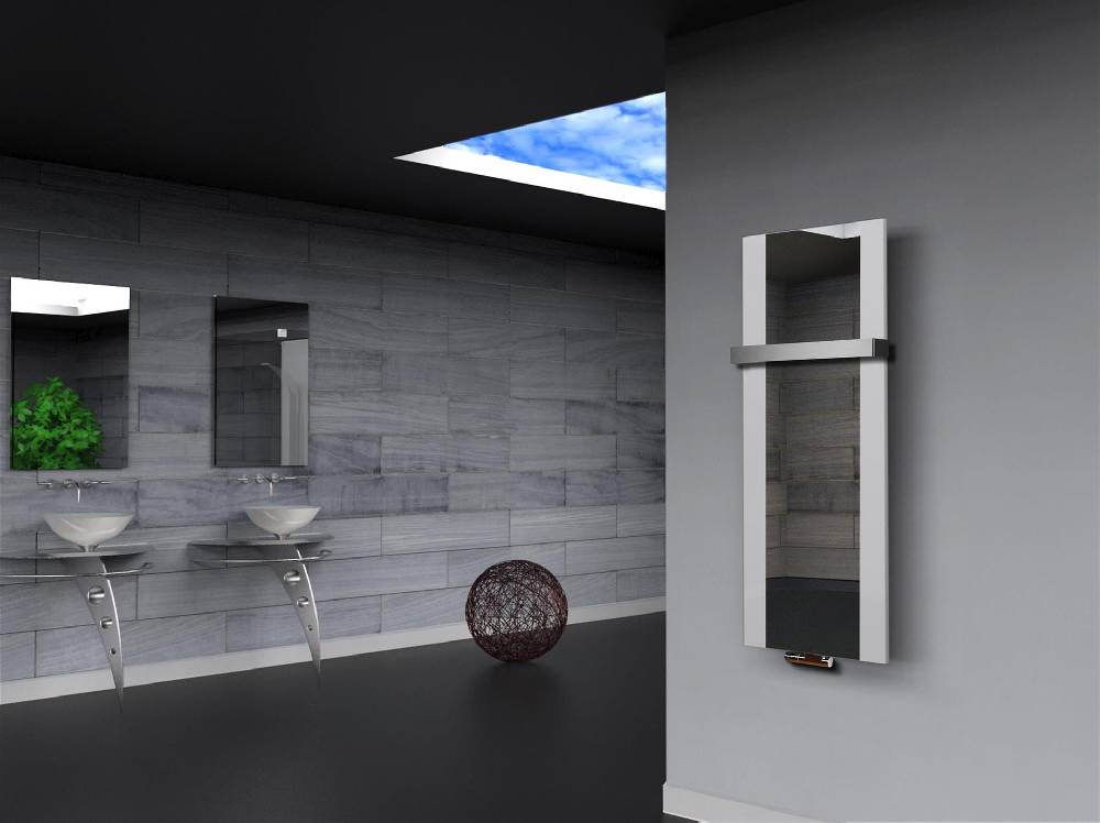 Szagato BADHEIZKÖRPER mit Spiegel Design Singapur 2 120x47cm 799 Watt weiß (+1 Halter 50mm) SZAGATO Designheizkörper Handtuchheizkörper mit Mittelanschluss Angebote