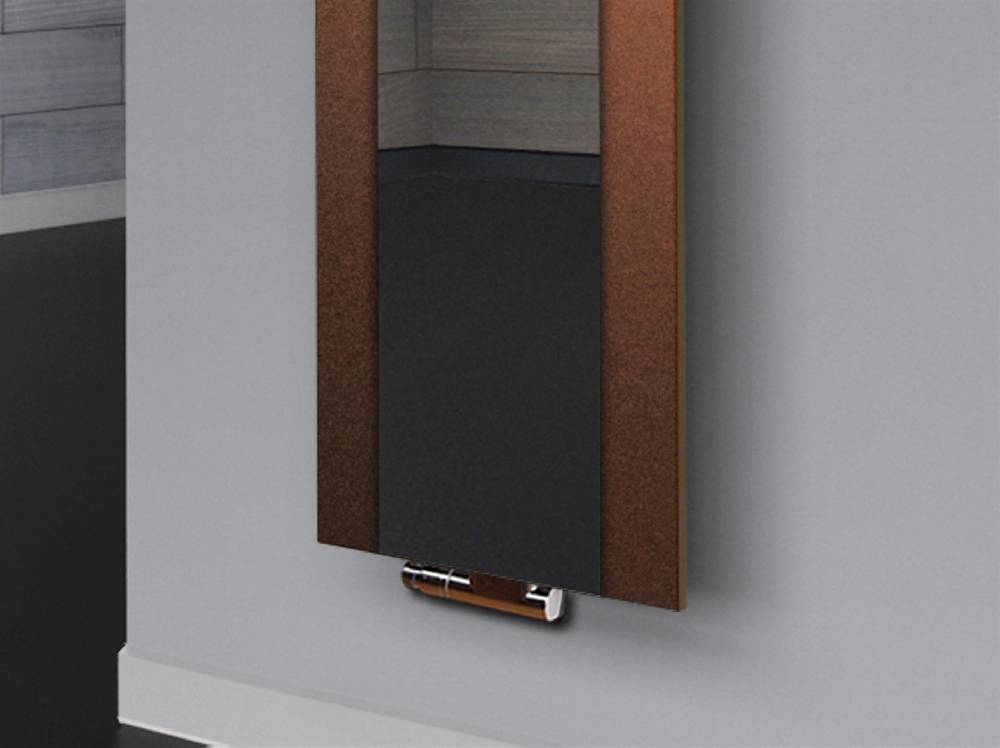Szagato BADHEIZKÖRPER mit Spiegel Design Singapur 3 180x47cm 1118 Watt braun (+1 Halter 50mm) SZAGATO Designheizkörper mit Mittelanschluss Handtuchwärmer Fabrikverkauf