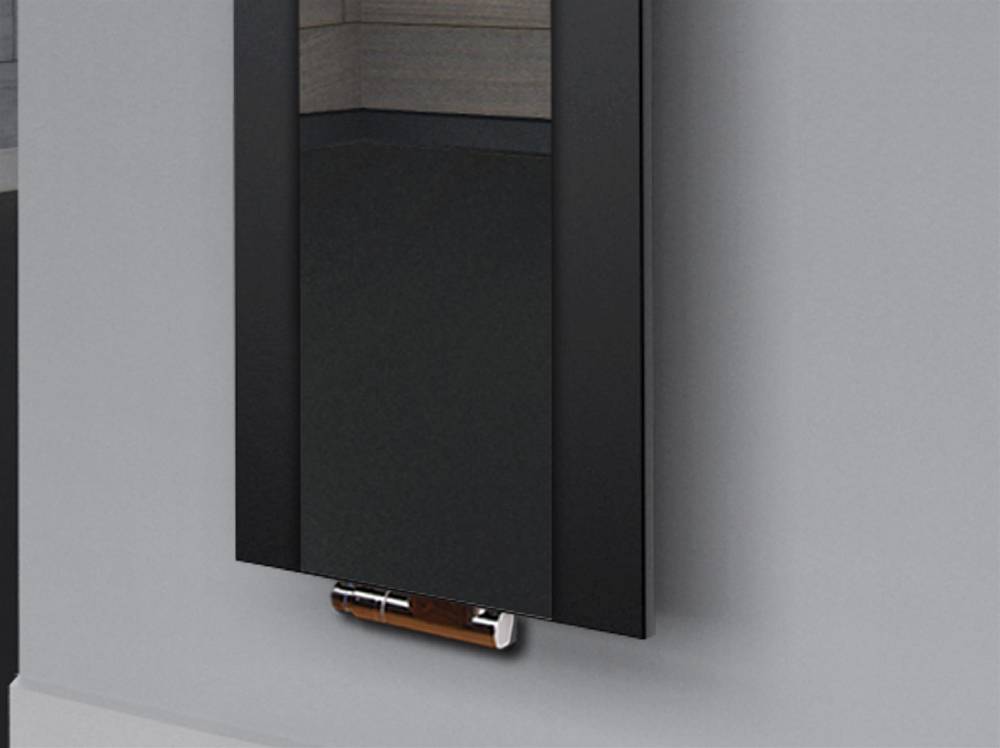 Szagato BADHEIZKÖRPER mit Spiegel Design Singapur 3 180x47cm 1118 Watt schwarz (+1 Halter 50mm) SZAGATO Designheizkörper mit Mittelanschluss Handtuchwärmer Rabatt
