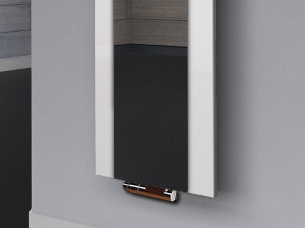 Szagato BADHEIZKÖRPER mit Spiegel Design Singapur 3 180x47cm 1118 Watt weiß (+2 Halter 15mm) SZAGATO Designheizkörper mit Mittelanschluss Handtuchwärmer Exklusivangebot