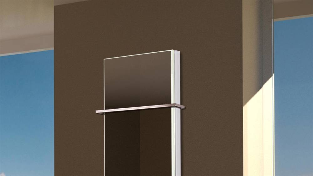 Szagato BADHEIZKÖRPER mit Spiegel Montevideo 5 120x47cm 1458 Watt Spiegel +1 Halter 15mm SZAGATO Designheizkörper Handtuchheizkörper mit Mittelanschluss Muttertagsangebot