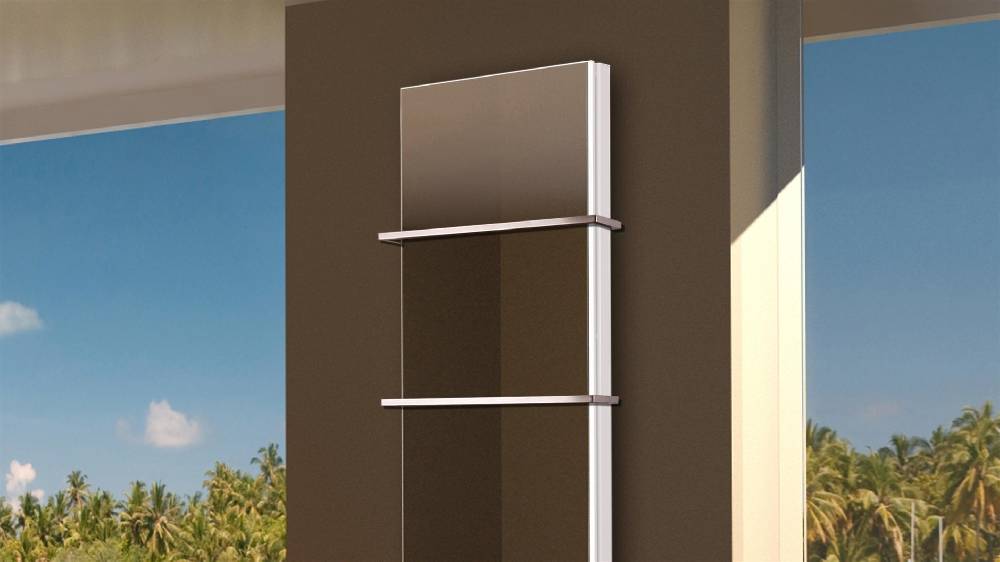 Szagato BADHEIZKÖRPER mit Spiegel Montevideo 6 180x47cm 1964 Watt Spiegel +2 Halter 15mm SZAGATO Designheizkörper Handtuchheizkörper mit Mittelanschluss Jubiläumsangebot