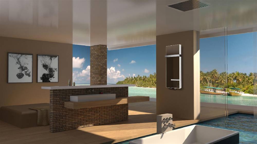 Szagato BADHEIZKÖRPER Spiegel Montevideo 5 120x47cm 1458 Watt Spiegel +1 Halter 50mm SZAGATO Designheizkörper Handtuchheizkörper mit Mittelanschluss Heißer Verkauf
