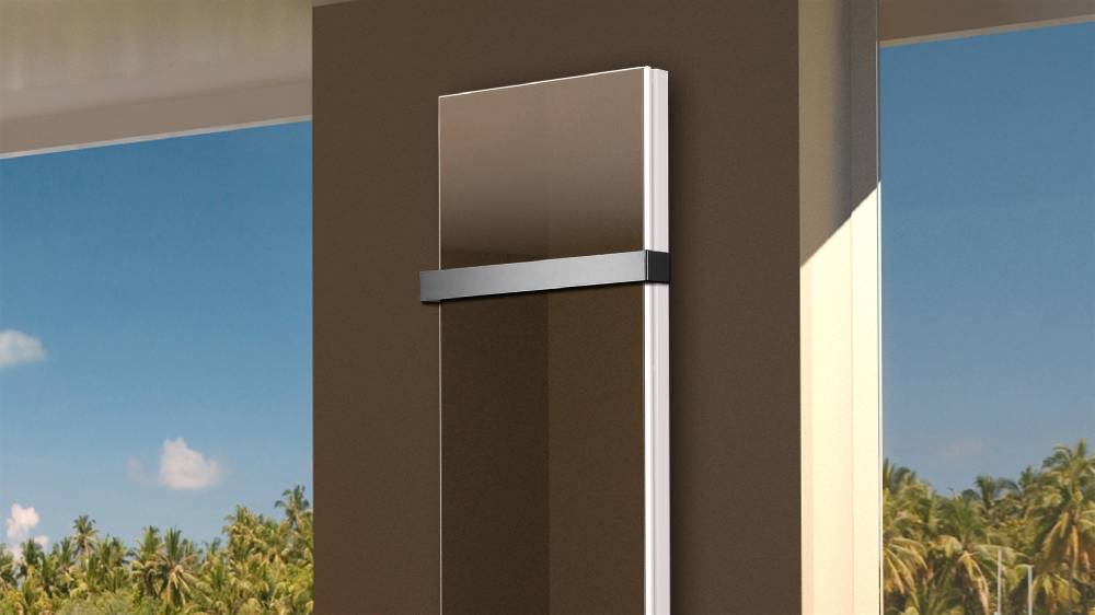 Szagato BADHEIZKÖRPER Spiegel Montevideo 6 180x47cm 1964 Watt Spiegel +1 Halter 50mm SZAGATO Designheizkörper Handtuchheizkörper mit Mittelanschluss Top Angebot