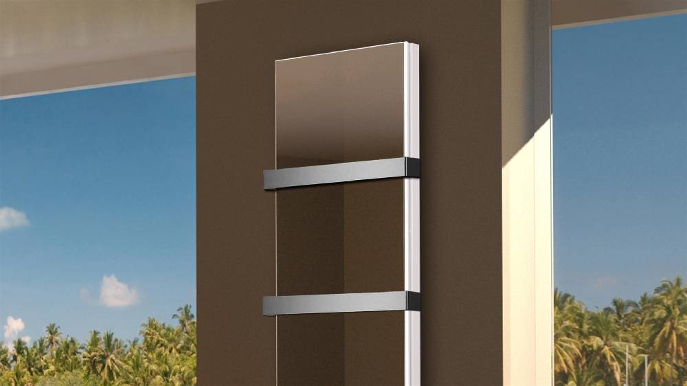 Szagato BADHEIZKÖRPER Spiegel Montevideo 6 180x47cm 1964 Watt Spiegel +2 Halter 50mm SZAGATO Designheizkörper Handtuchheizkörper mit Mittelanschluss Neueste Mode
