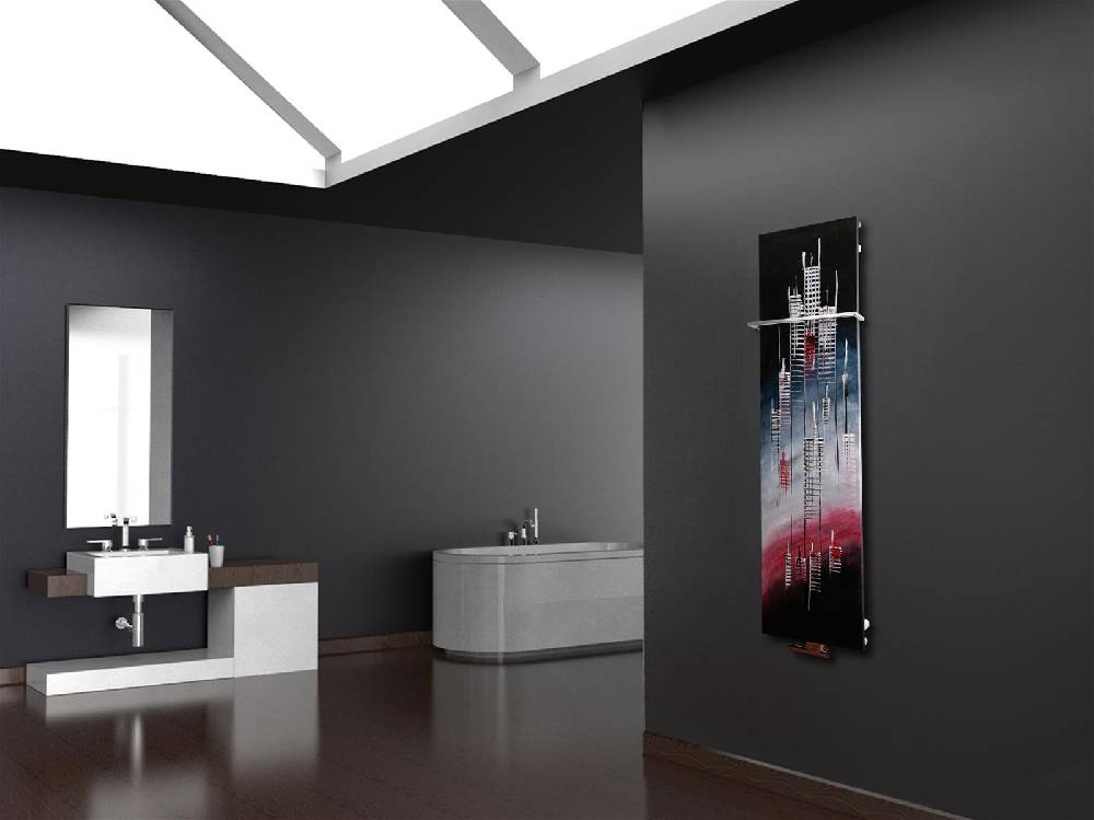 Szagato BADHEIZKÖRPER Vernissage Design 25 180x47cm 1118 Watt Acryl (+1 Halter 15mm) SZAGATO Designheizkörper Handtuchheizkörper mit Mittelanschluss Bestseller