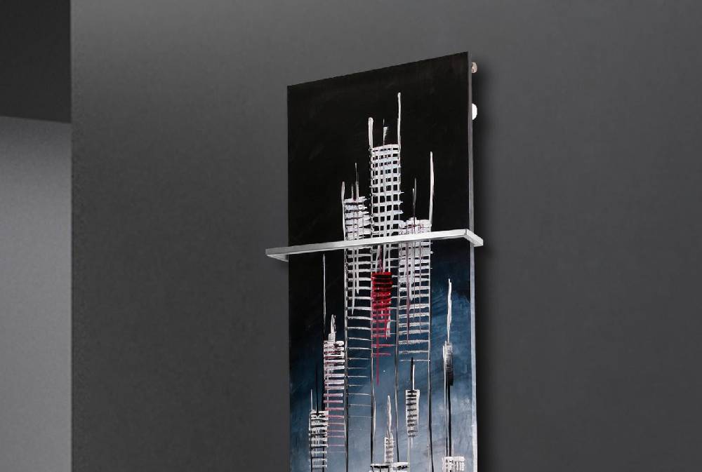 Szagato BADHEIZKÖRPER Vernissage Design 25 180x47cm 1118 Watt Acryl (+1 Halter 15mm) SZAGATO Designheizkörper Handtuchheizkörper mit Mittelanschluss Bestseller