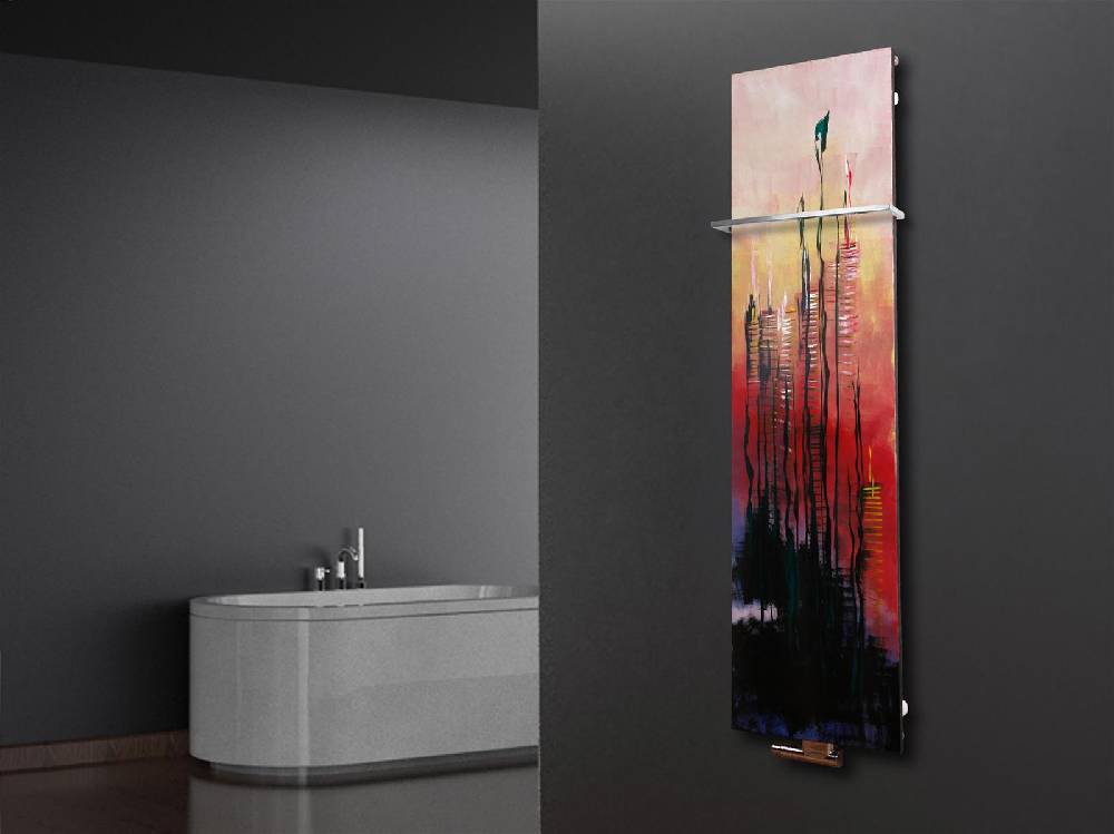 Szagato BADHEIZKÖRPER Vernissage Design 29 180x47cm 1118 Watt Acryl (+1 Halter 15mm) SZAGATO Designheizkörper Handtuchheizkörper mit Mittelanschluss Räumungsverkauf