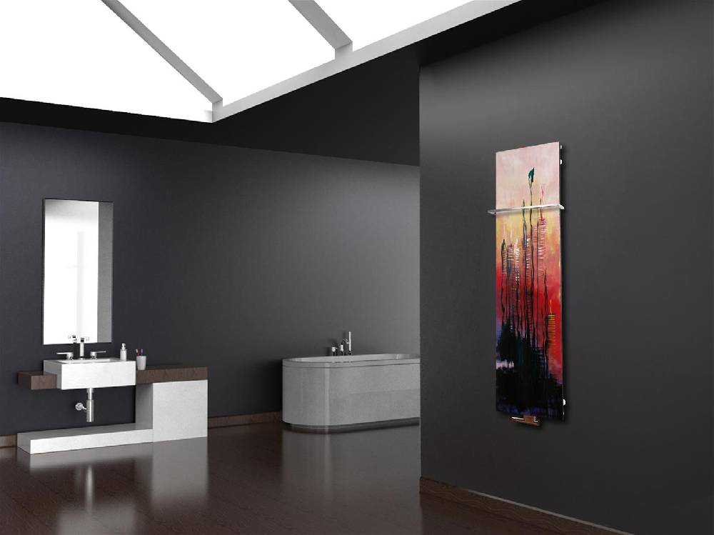 Szagato BADHEIZKÖRPER Vernissage Design 29 180x47cm 1118 Watt Acryl (+1 Halter 15mm) SZAGATO Designheizkörper Handtuchheizkörper mit Mittelanschluss Räumungsverkauf