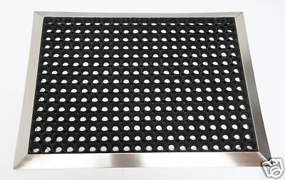 Szagato Edelstahlrahmen mit Fußmatte Ringgumimi 90x60cm SZAGATO Made in Germany Schuhabstreifer Edelstahl außen Schmutzfangmatte Fußabtreter draußen Neueste Stile