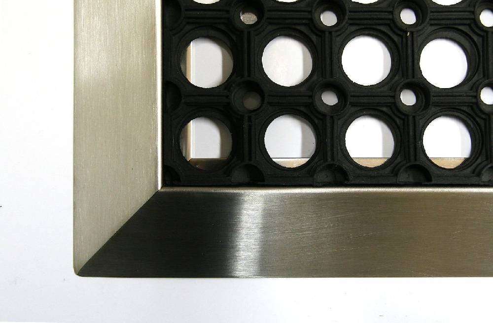 Szagato Edelstahlrahmen mit Fußmatte Ringgumimi 90x60cm SZAGATO Made in Germany Schuhabstreifer Edelstahl außen Schmutzfangmatte Fußabtreter draußen Neueste Stile