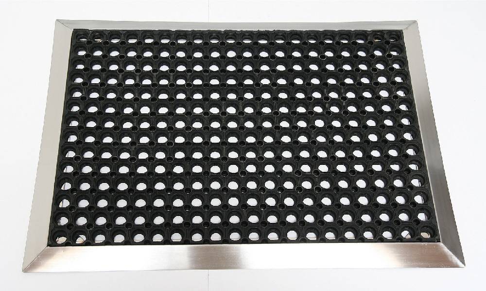 Szagato Edelstahlrahmen mit Fußmatte Ringgummi 110x60cm Gr. 3 SZAGATO Made in Germany Schuhabstreifer Edelstahl außen Fußabtreter Schmutzfangmatte Letzte 2 Tage