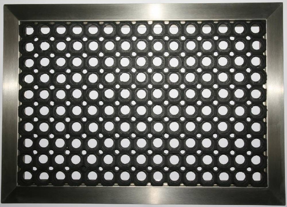 Szagato Edelstahlrahmen mit Fußmatte Ringgummi 70x50cm SZAGATO Made in Germany Schuhabstreifer Edelstahl außen Schmutzfangmatte Fußabtreter Schmutzmatte Bis zu 50% Rabatt