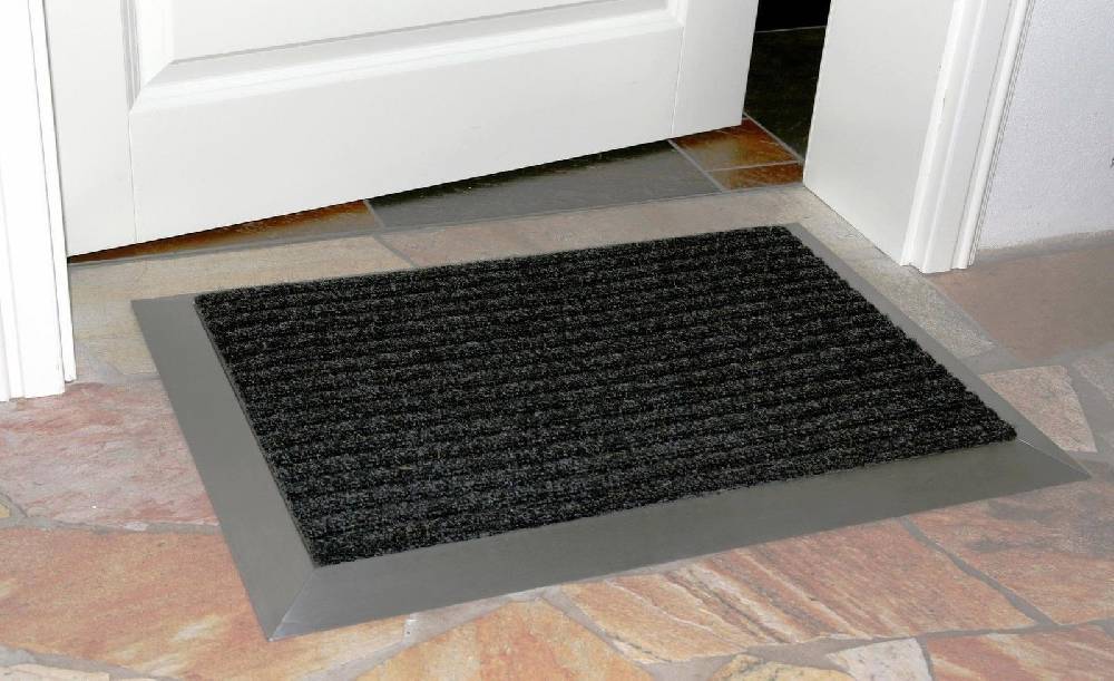 Szagato Edelstahlrahmen mit Fußmatte Ripps 70x50cm SZAGATO Made in Germany Schuhabstreifer Edelstahl außen Schmutzfangmatte Fußabtreter Schmutzmatte Sonderangebot der Fabrik