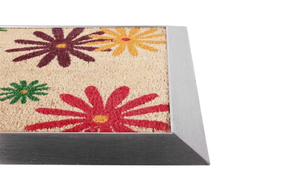 Szagato Fußmatte mit Edelstahl-Rahmen 70x50cm Design 25 Sonnenblumen SZAGATO Fussmatte außen Fussmatte outdoor Fussmatte innen Schuhabstreifer Fussabtreter Begrenzt auf 3 Tage