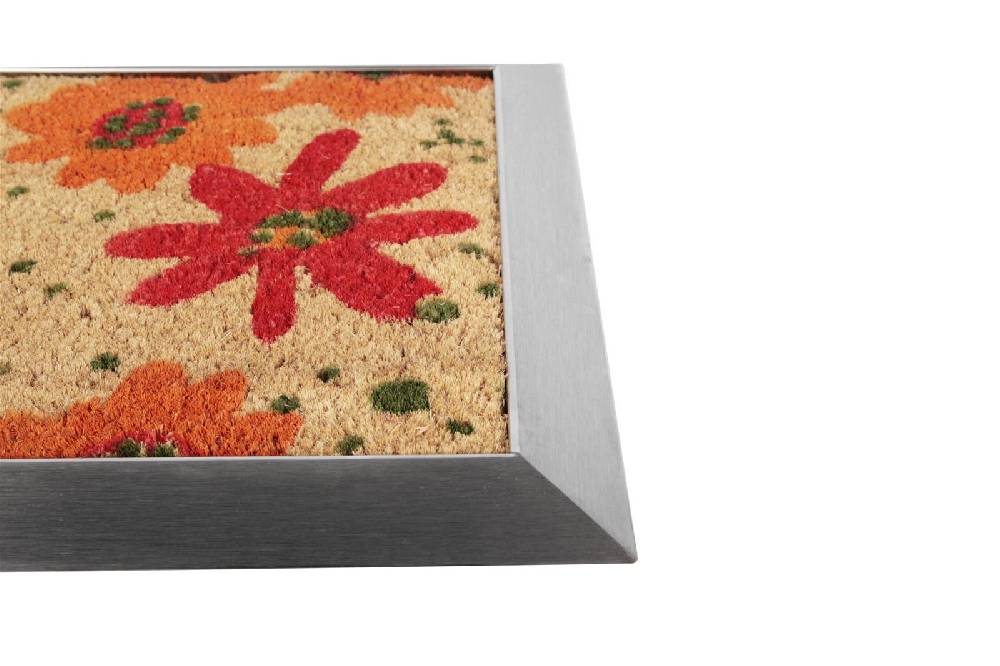 Szagato Fußmatte mit Edelstahl-Rahmen 70x50cm Design 27 Blüten rot SZAGATO Fussmatte außen Fussmatte outdoor Fussmatte innen Schuhabstreifer Fussabtreter Speichern exportieren