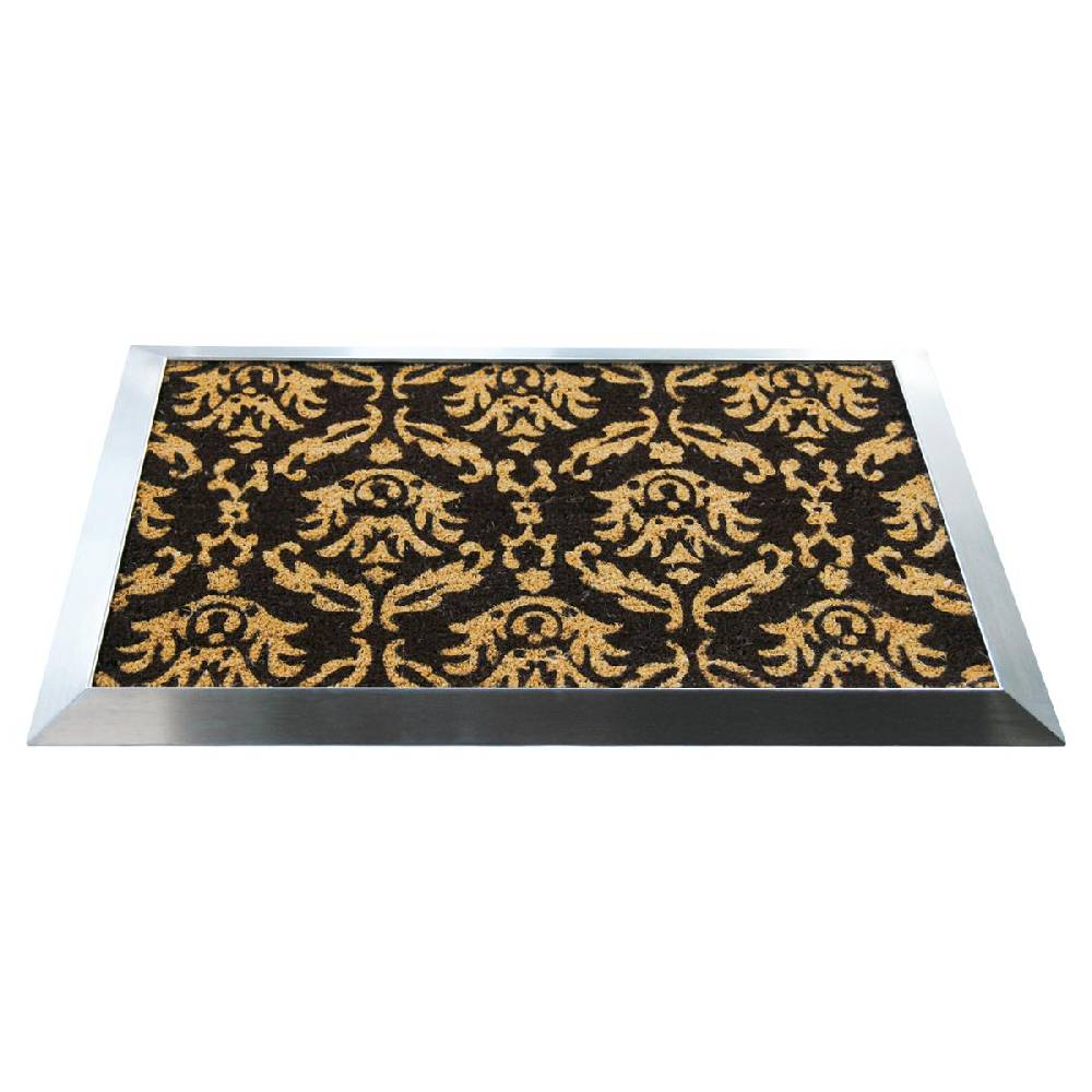 Szagato Fußmatte mit Edelstahl-Rahmen 84x54cm Design 33 Kokos braun SZAGATO Fussmatte außen Fussmatte outdoor Fussmatte innen Schuhabstreifer Fussabtreter Flash Sale
