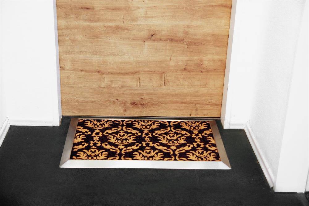 Szagato Fußmatte mit Edelstahl-Rahmen 84x54cm Design 33 Kokos braun SZAGATO Fussmatte außen Fussmatte outdoor Fussmatte innen Schuhabstreifer Fussabtreter Flash Sale