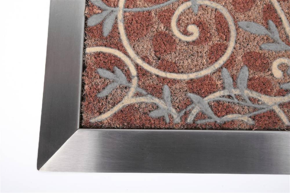 Szagato Fußmatte mit Edelstahl-Rahmen 84x54cm Design 35 Ranken Kokos SZAGATO Made in Germany Edelstahl Schmutzfangmatte Fußabtreter Schmutzabstreifer Online Shopping