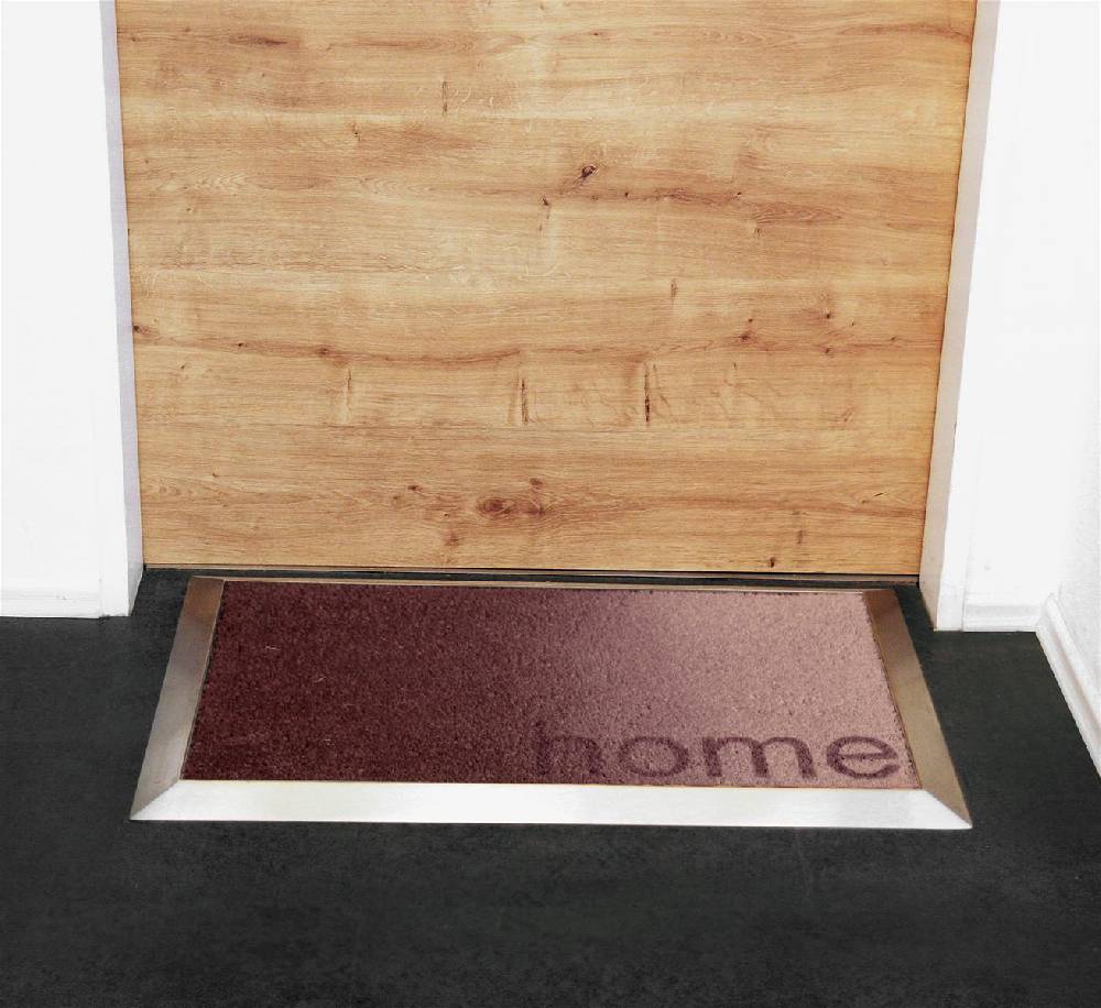 Szagato Fußmatte mit Edelstahlrahmen 84x54cm Design 36 Home hellbraun Kokos SZAGATO Made in Germany Edelstahl Schmutzfangmatte Fußabtreter Schmutzabstreifer Exklusivangebot