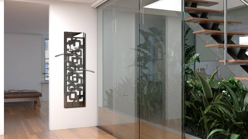 Szagato Garderobe Wandgarderobe Design Downtown 140x40cm Edelstahl SZAGATO Garderobe Metall Wand Garderobenpaneel Garderobenleiste Flurgarderobe Flur Black Friday