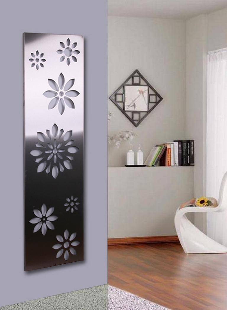 Szagato Garderobe Wandgarderobe Design Flower 140x40cm Edelstahl matt SZAGATO Garderobe Metall Wand Garderobenpaneel Garderobenleiste Flurgarderobe Flur Cyber Monday