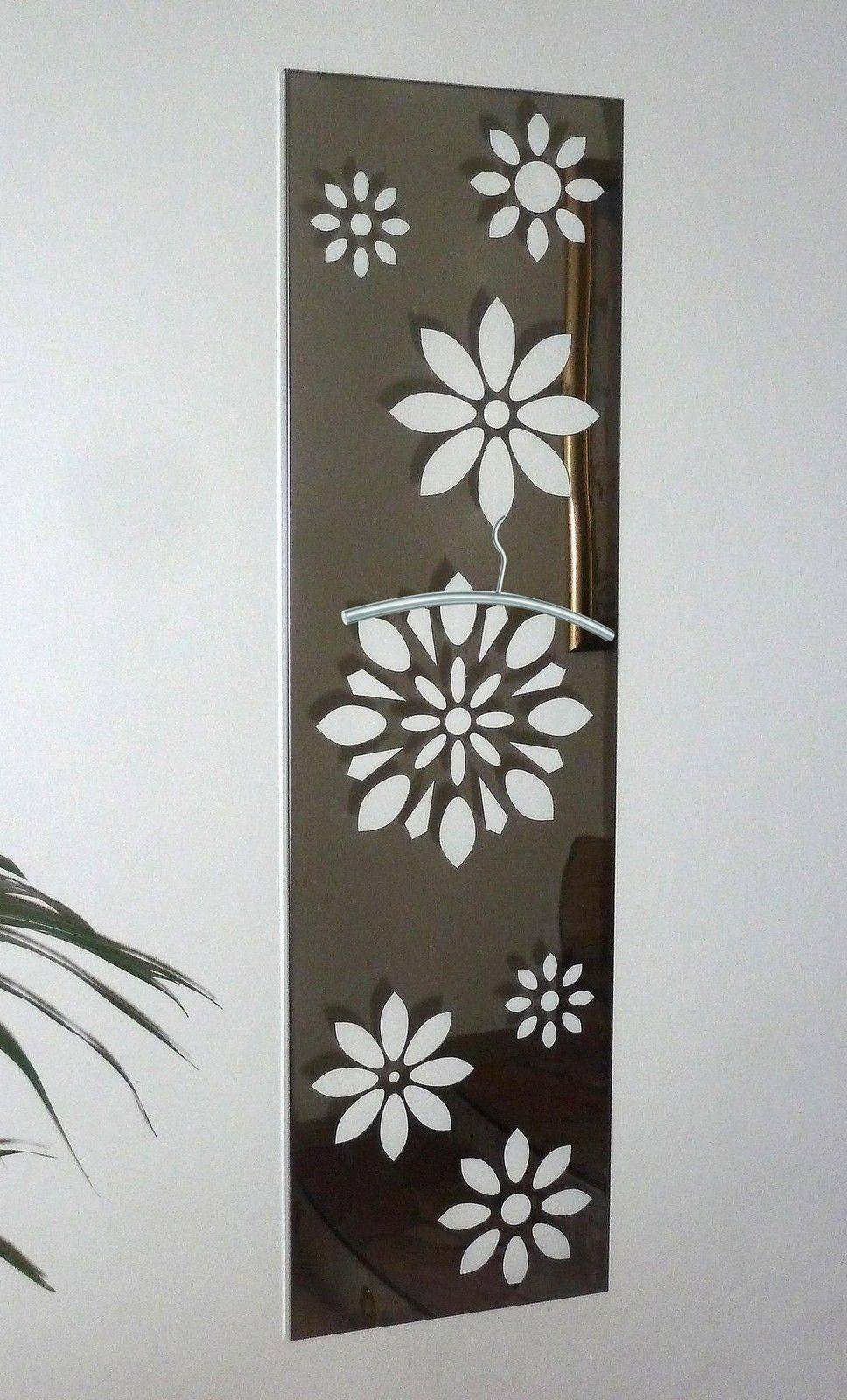 Szagato Garderobe Wandgarderobe Design Flower 140x40cm Edelstahl matt SZAGATO Garderobe Metall Wand Garderobenpaneel Garderobenleiste Flurgarderobe Flur Cyber Monday