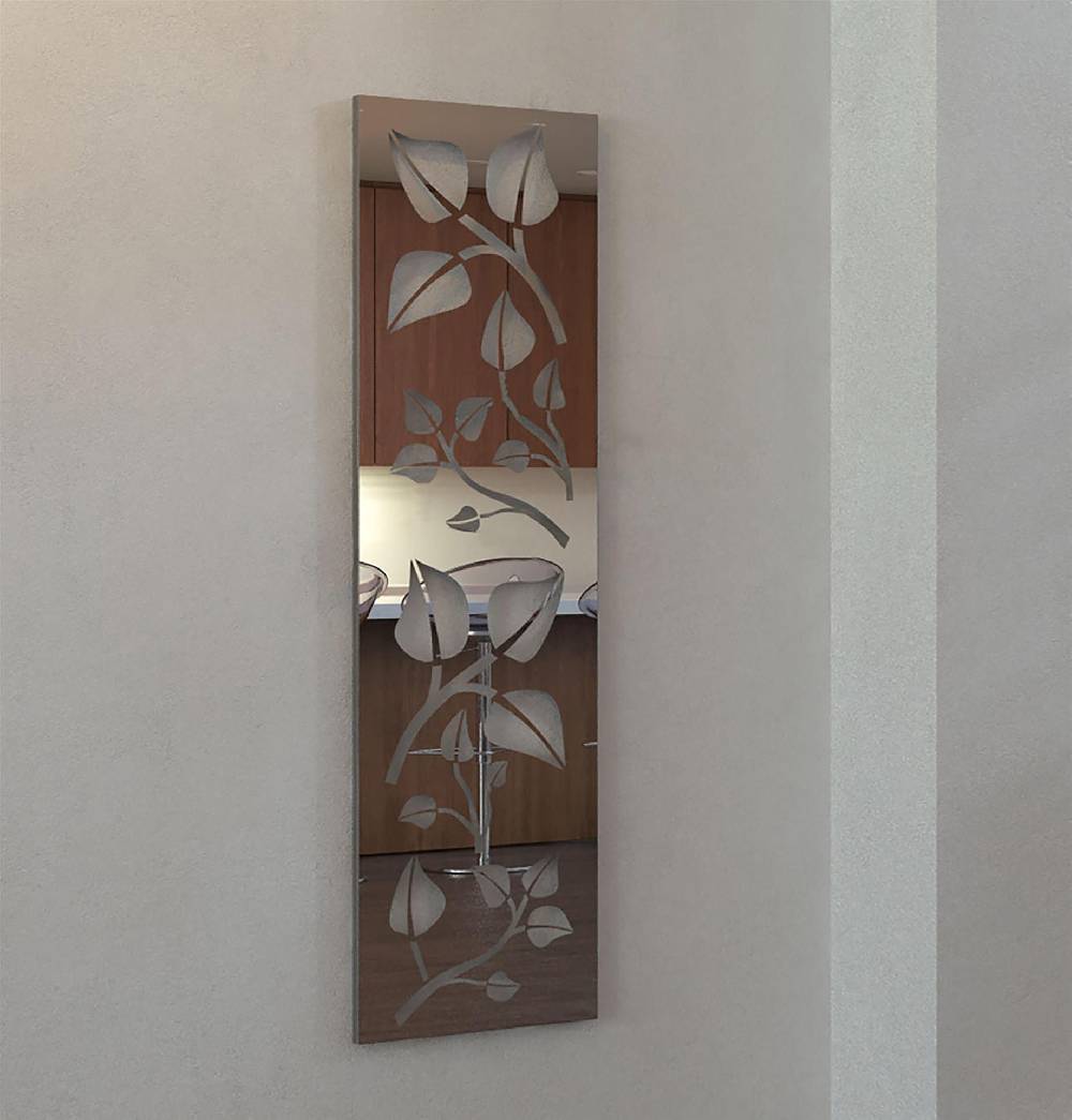 Szagato Garderobe Wandgarderobe Design Leaves 140x40cm Edelstahl hochglanz SZAGATO Garderobe Wand Metall Garderobenpaneel Garderobenleiste Flurgarderobe Osterangebot