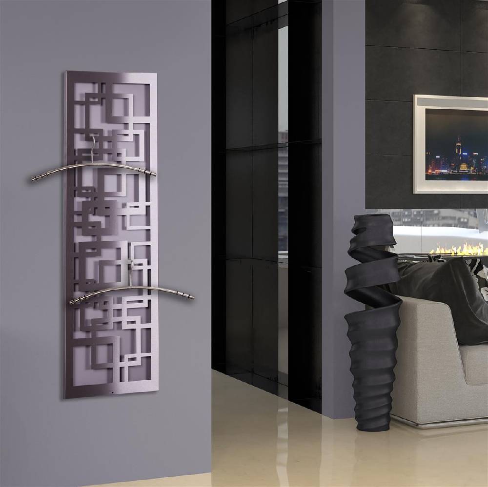Szagato Garderobe Wandgarderobe Design Quadrat 140x40cm Edelstahl matt SZAGATO Garderobe Metall Garderobe Wand Garderobenpaneel Garderobenleiste Flur
