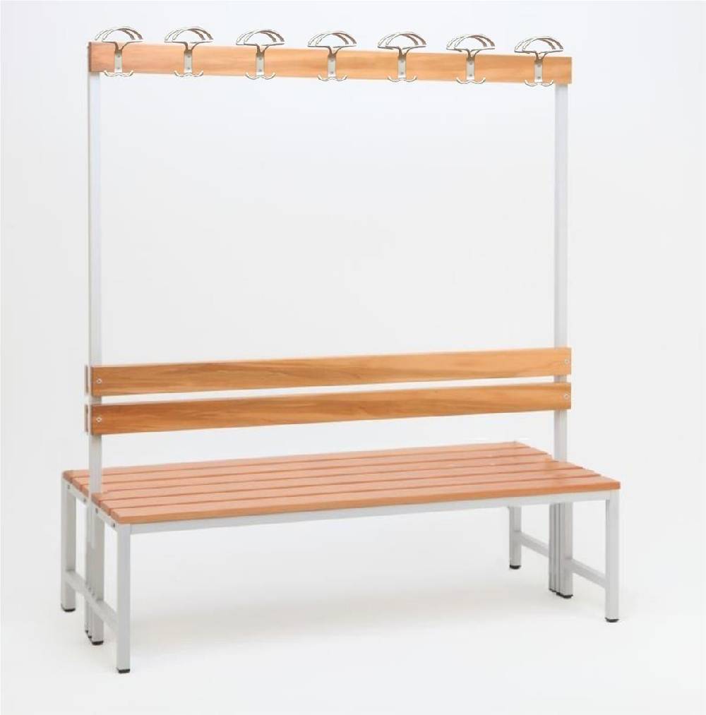 Szagato Garderobenbank mit Haken 2-seitig 2 Sitzbänke HxBxT 170x150x60cm Marke SZAGATO Umkleidebank Umkleide Sitzbank Garderobe mit Sitzbank Teennis Saisonale Angebote