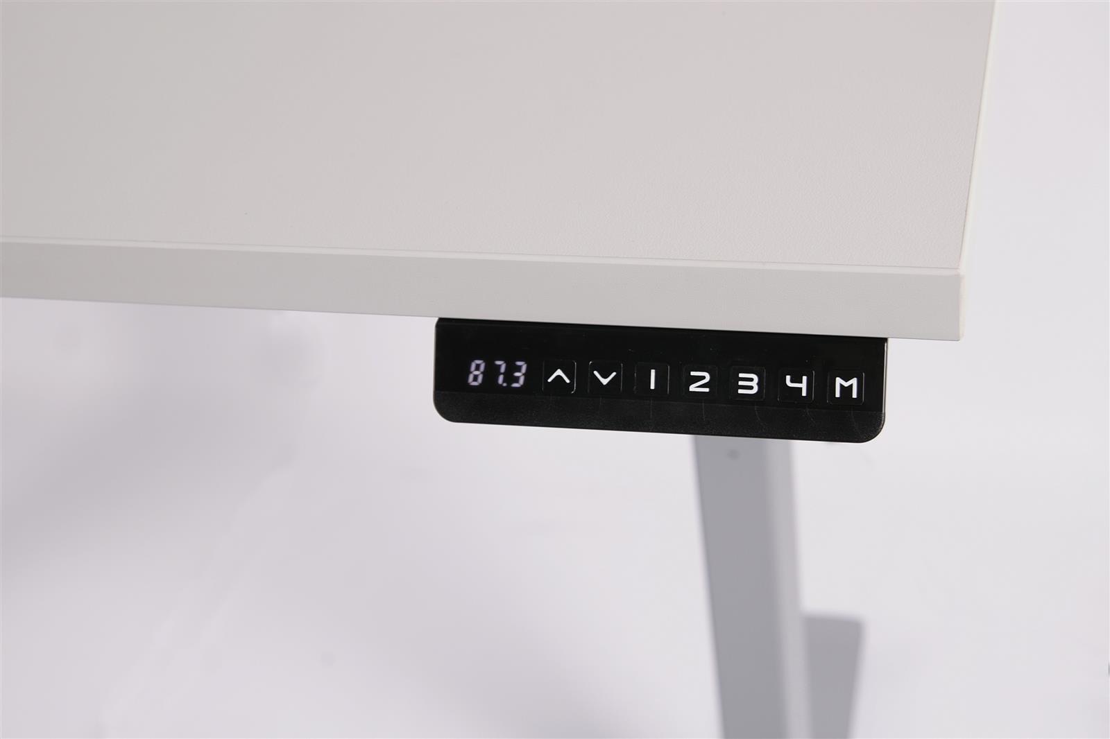 Szagato Gestell höhenverstellbarer Schreibtisch 118x70x62-127cm lichtgrau für Platten von 120-180cm mit Memory-Funktion SZAGATO höhenverstellbarer Schreibti Letzte 2 Tage