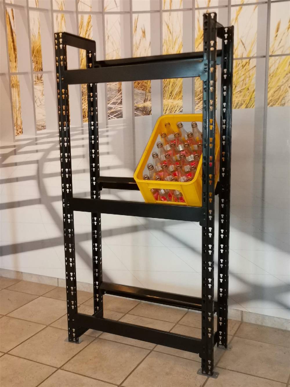 Szagato Getränkekisten Regal 6 Kisten 160x75x30cm 150 KG schwarz SZAGATO Kastenständer Getränke Kisten Halter, Getränkekisten Ständer, Flaschenkasten Ständer Zeitbegrenzte Promotion