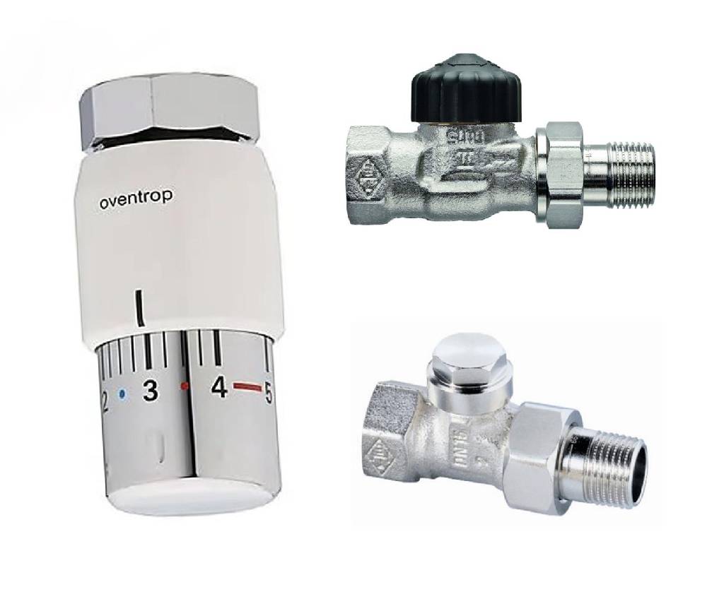Szagato Heizkörper Anschluss SET Durchgang 1/2 Zoll mit Thermostat weiß SZAGATO Anschluss Set Badheizkörper Anschluss Set Heizkörper Mittelanschlussblock Kostenloser Versand international