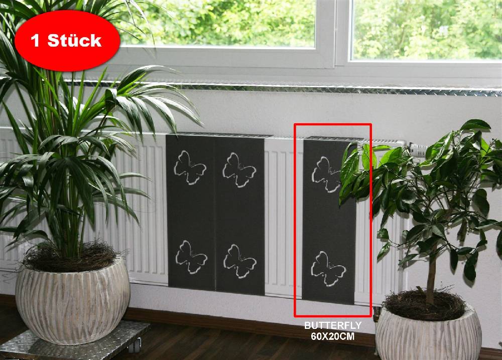 Szagato Heizkörperverkleidung 60 x 20cm Butterfly anthrazit 1 Stück SZAGATO Heizungsverkleidung Verkleidung Heizkörper Abdeckung Heizkörper Heizungsabdeckung zollfrei