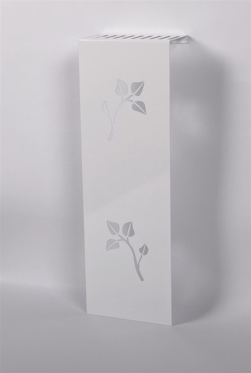 Szagato Heizkörperverkleidung 60 x 20cm Design Leaves weiß 1 Stück SZAGATO Heizungsverkleidung Verkleidung Heizkörper Abdeckung Heizkörper Heizungsabdeckung Auslauf