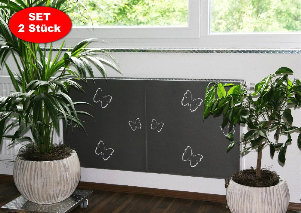 Szagato Heizkörperverkleidung 60x 60cm Butterfly anthrazit moonstone SET= 2 Stück SZAGATO Heizungsverkleidung Verkleidung Heizkörper Abdeckung für Heizkörper im Angebot