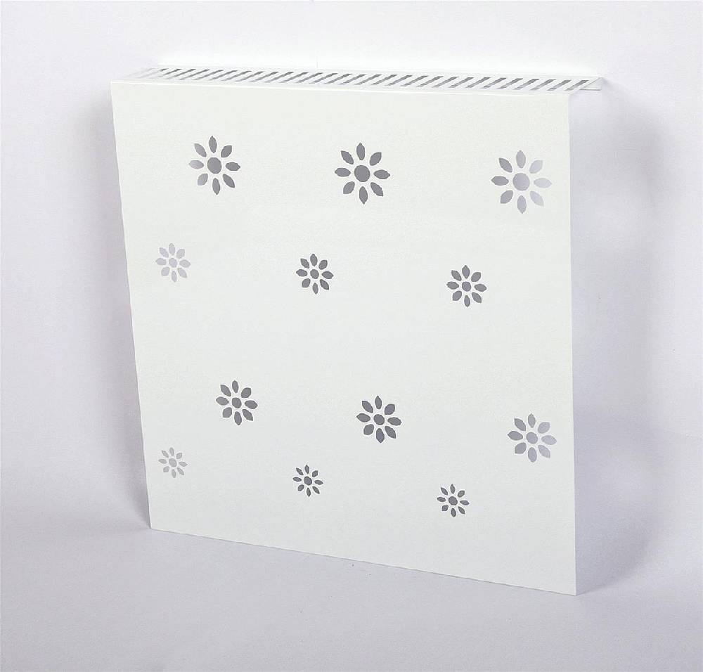 Szagato Heizkörperverkleidung 60x 60cm Design Flower weiß (1 Stück) SZAGATO Heizungsverkleidung Verkleidung Heizkörper Abdeckung Heizkörper Heizungsabdeckung Schlussverkauf