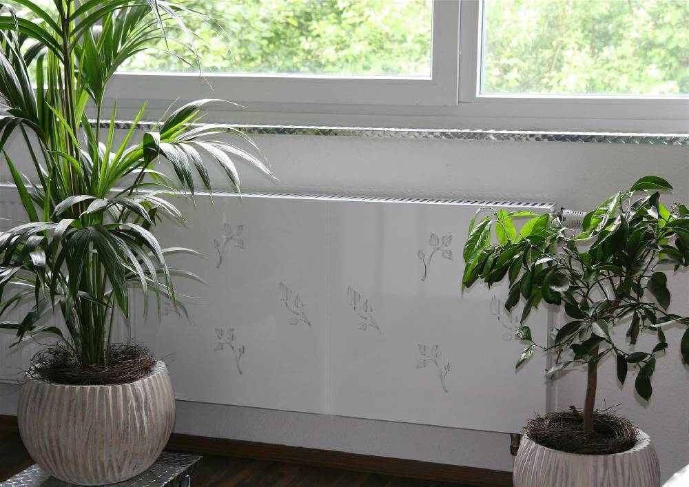 Szagato Heizkörperverkleidung 60x 60cm Design Leaves weiß (1 Stück) SZAGATO Heizungsverkleidung Verkleidung Heizkörper Abdeckung Heizkörper Heizungsabdeckung Günstiger Verkauf