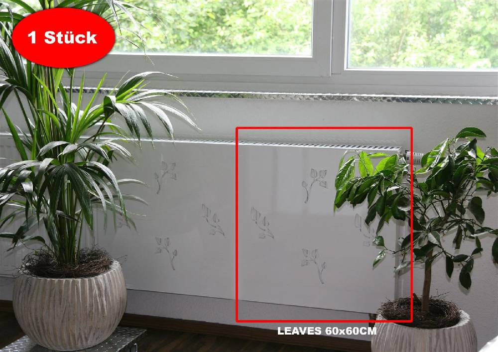 Szagato Heizkörperverkleidung 60x 60cm Design Leaves weiß (1 Stück) SZAGATO Heizungsverkleidung Verkleidung Heizkörper Abdeckung Heizkörper Heizungsabdeckung Günstiger Verkauf