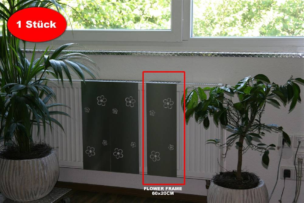 Szagato Heizkörperverkleidung Edelstahl 60 x 20cm Design Flower Frame (1 Stück) SZAGATO Heizungsverkleidung Verkleidung Heizkörper Abdeckung für Heizkörper Meist gekauft